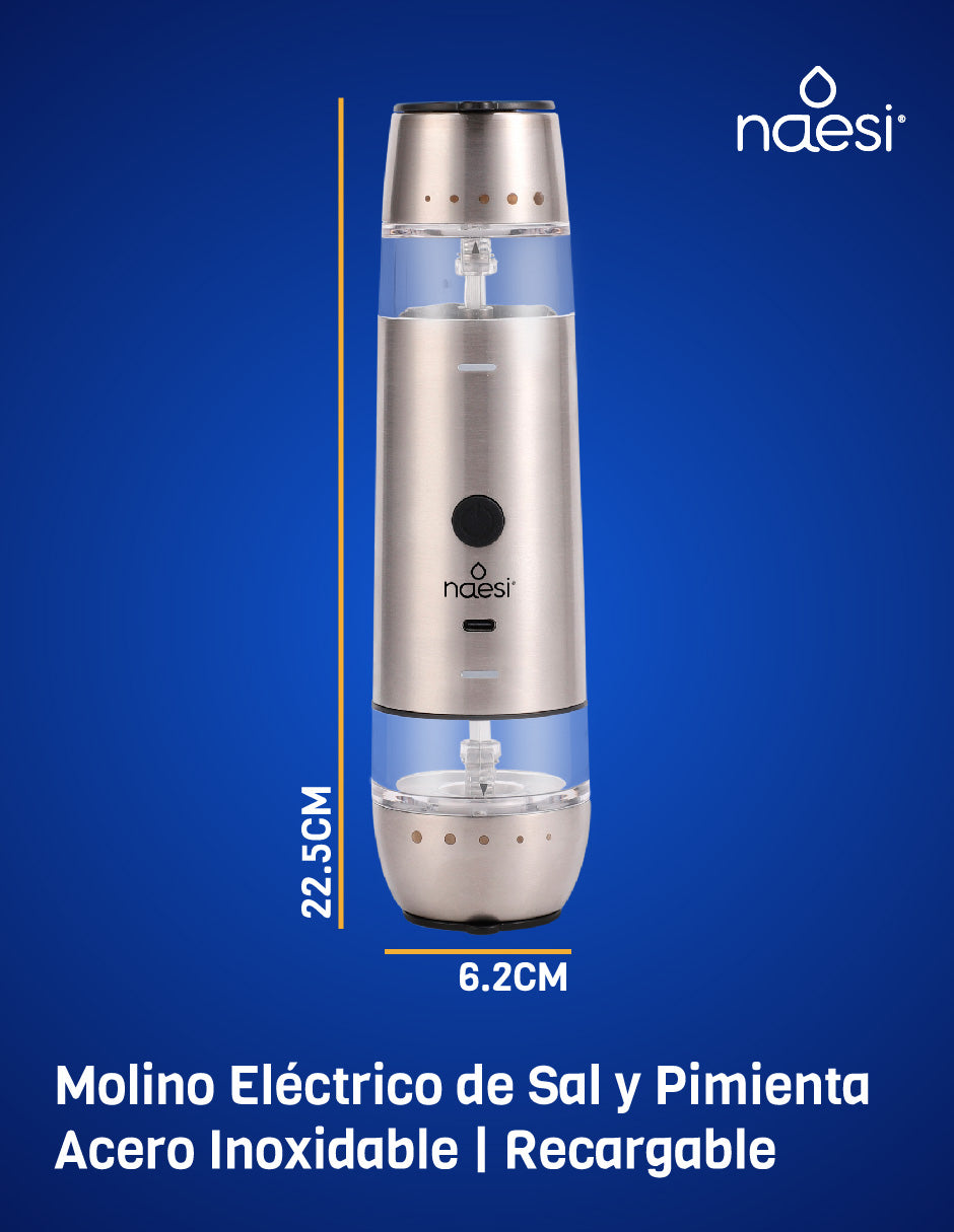 Combo Sartén de Hierro Forjado + Salero Pimentero 2 en 1 Ajustable