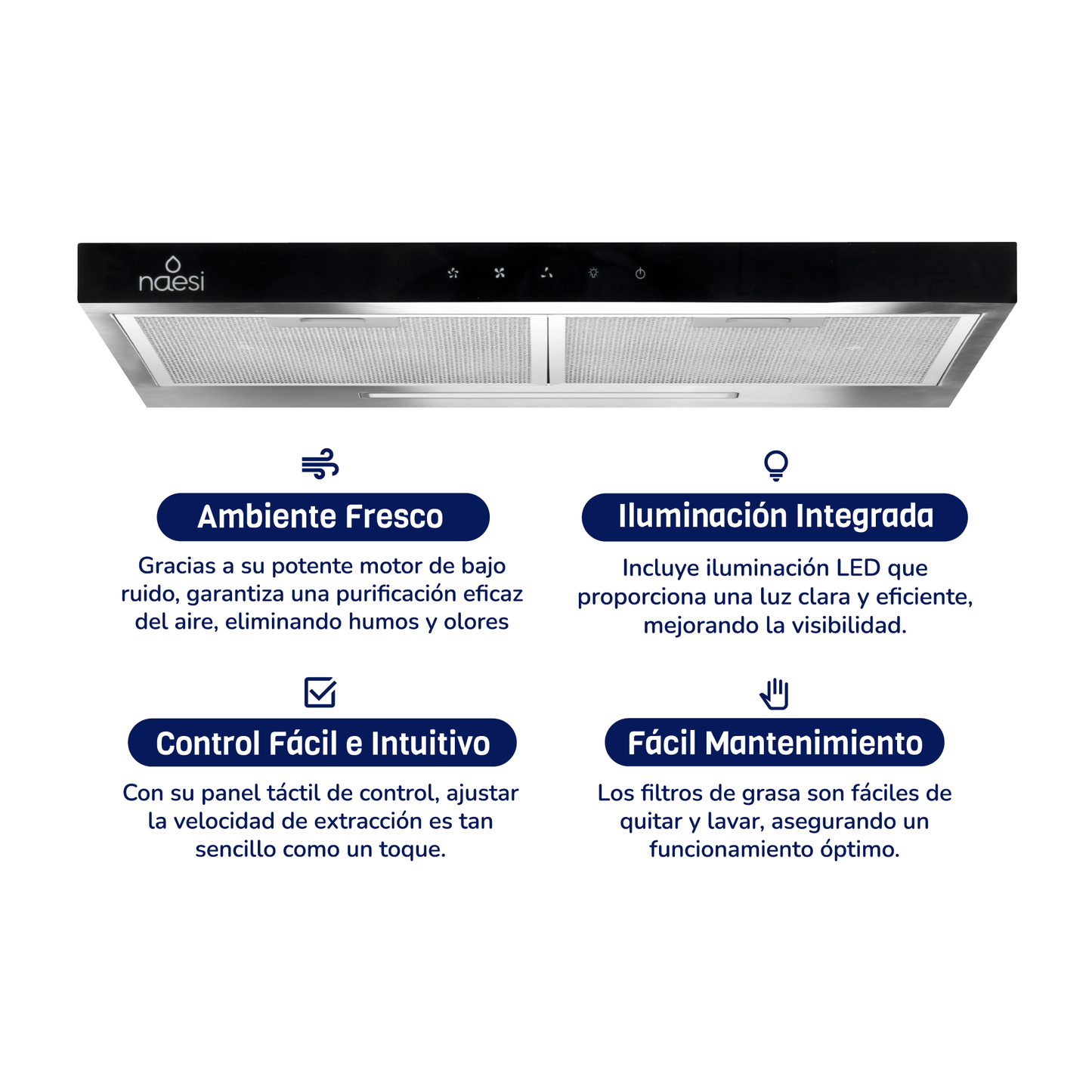 Combo Parrilla A Gas 4 Quemadores Y Campana De Cocina Para Pared De 60 cm - Acero Inoxidable