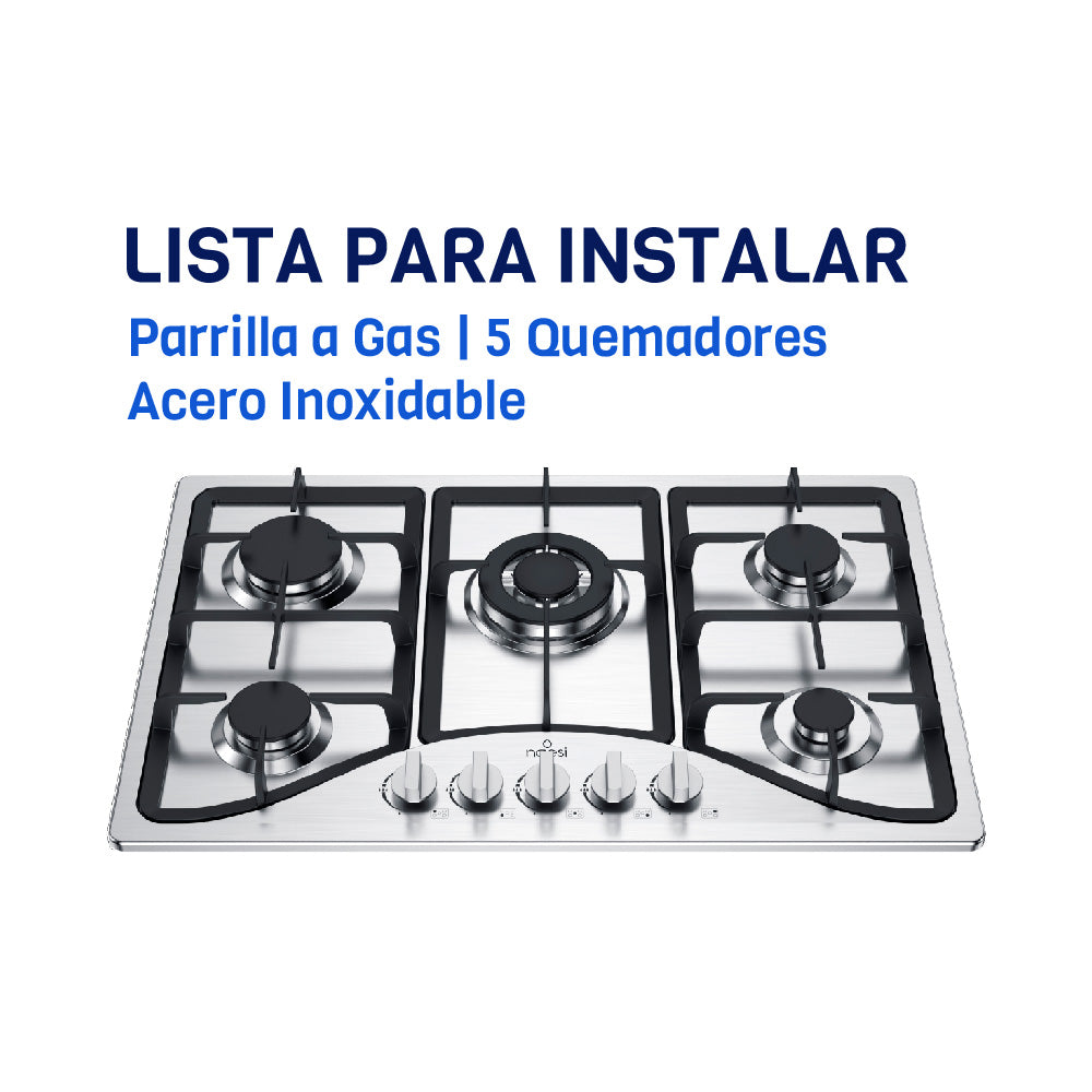 Parrilla A Gas De 5 Quemadores Acero Inoxidable