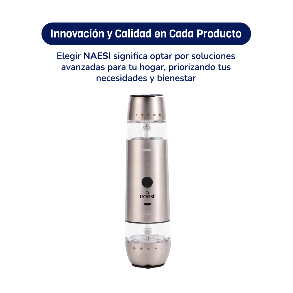 Salero Pimentero Eléctrico 2 en 1 Vidrio