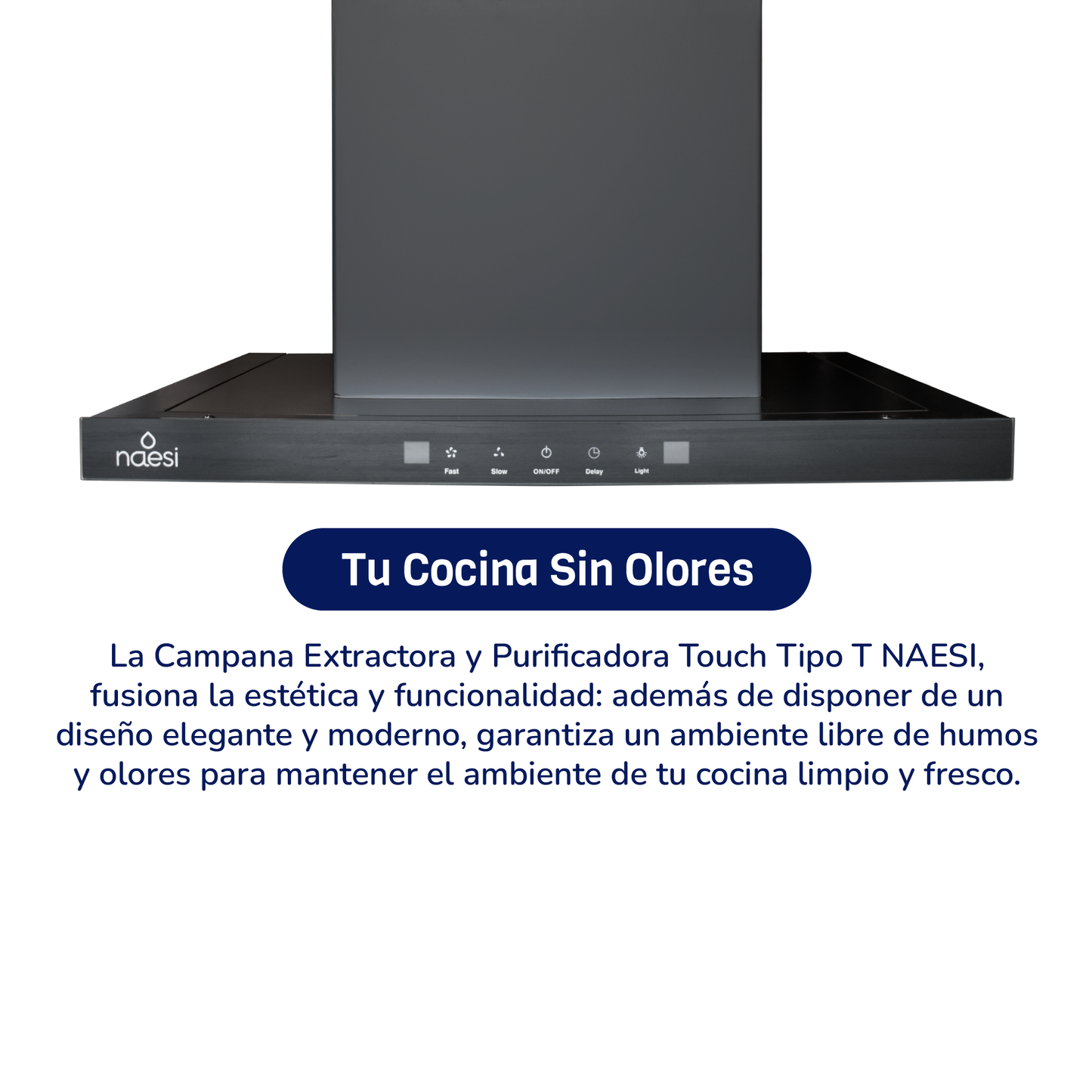 Campana De Cocina Extractora Tipo T Para Pared Touchless