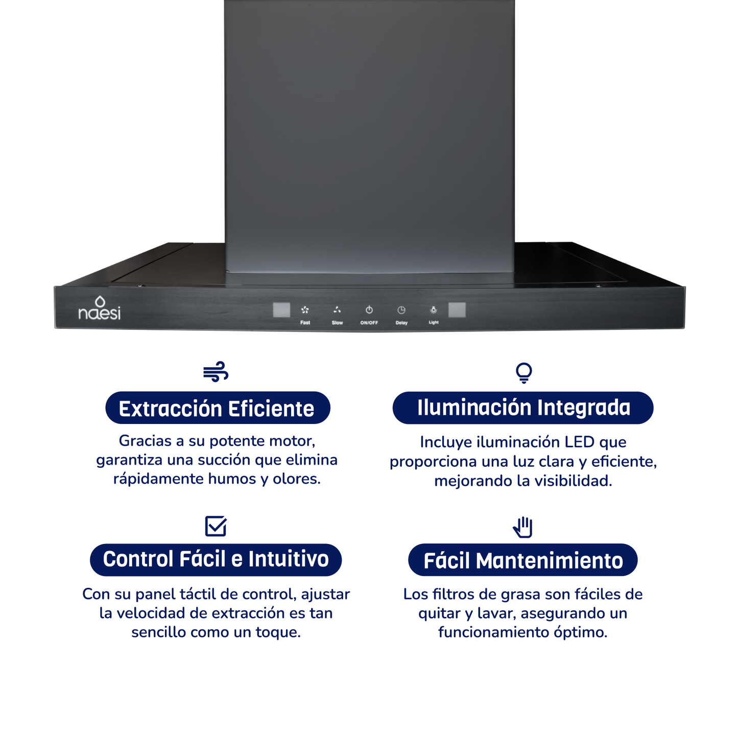 Campana De Cocina Extractora Tipo T Para Pared Touchless