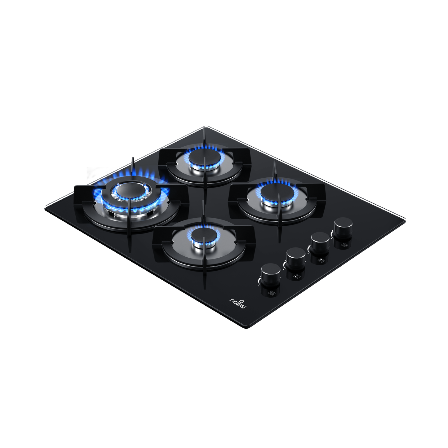 Combo Campana Extractora De Pared Tipo T 60 cm Con Luz LED + Parrilla de Gas 4 Quemadores en Vidrio Templado