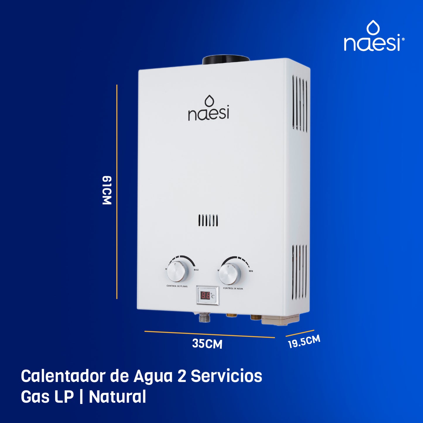 Calentador De Agua A Gas 2 Servicios 12 L