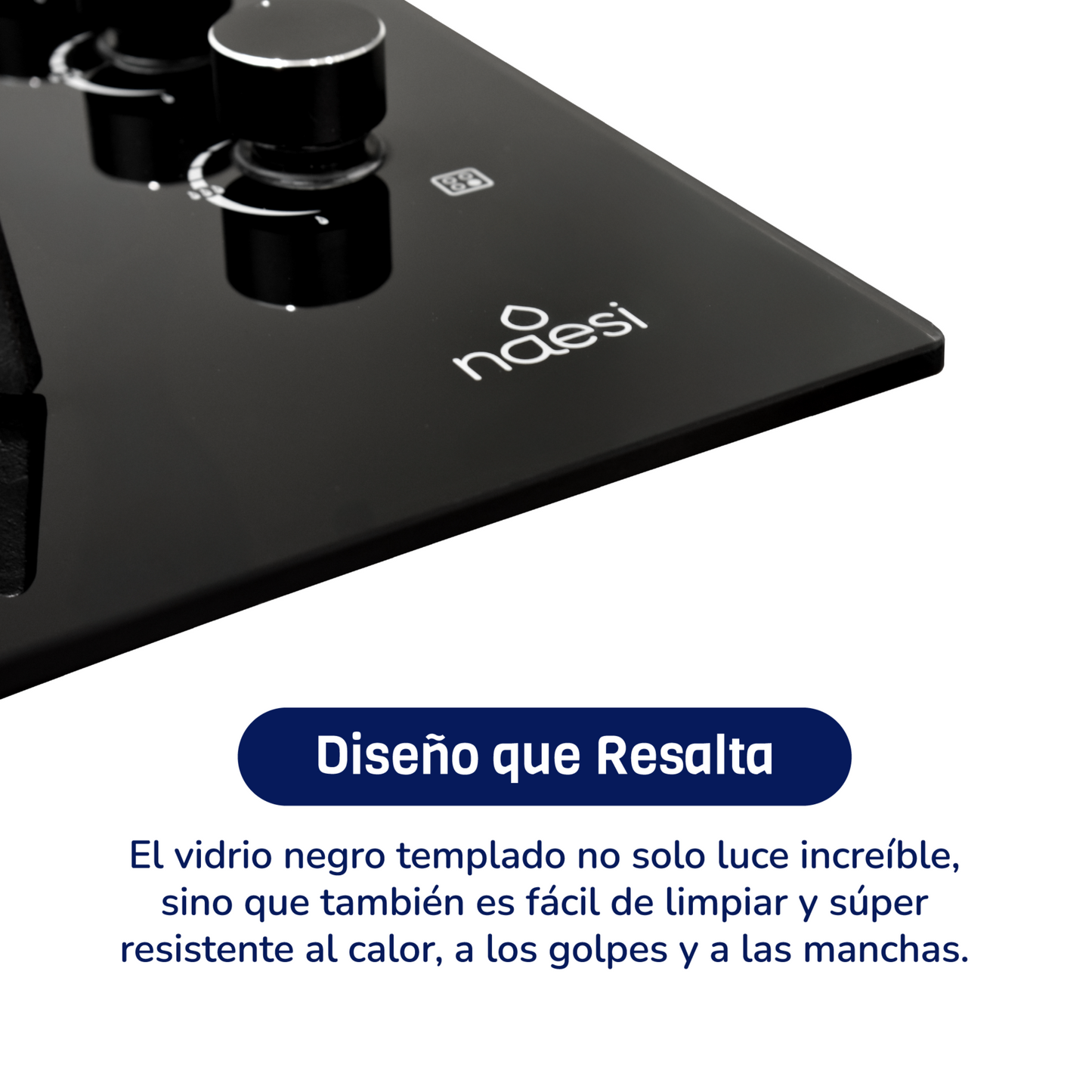 ⁠Parrilla A Gas De 4 Quemadores Vidrio Templado