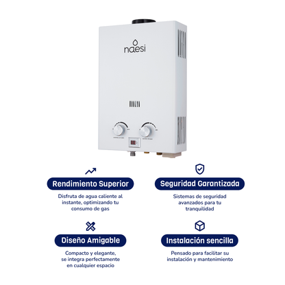 Calentador de Agua de Paso Naesi 12 L/m GAS  Naesi