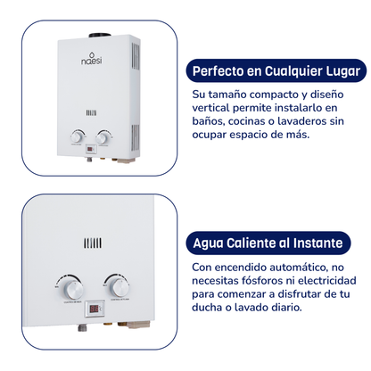 Calentador de Agua de Paso Naesi 12 L/m GAS  Naesi