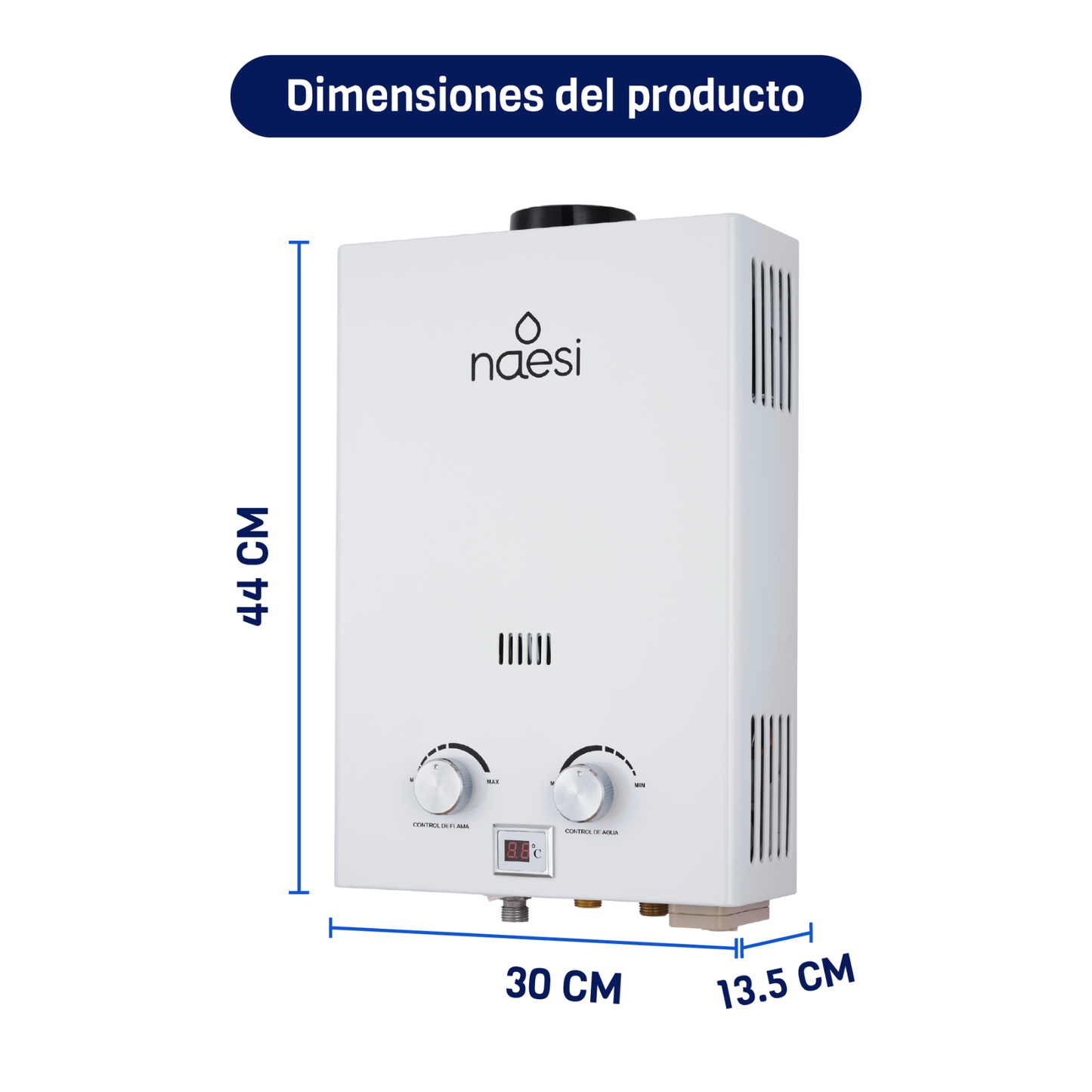 Calentador de Agua de Paso Naesi 12 L/m GAS  Naesi