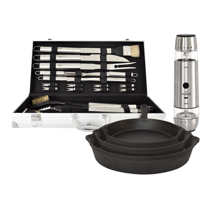Combo Naesi – Sartenes de Hierro + Set Parrillero + Salero 2 en 1