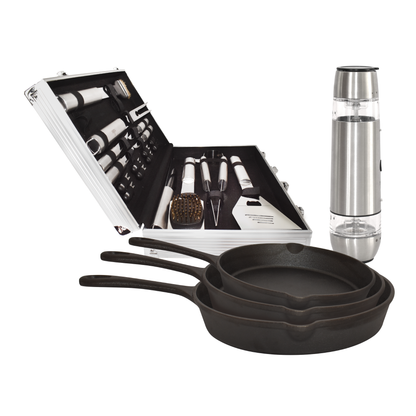 Combo Naesi – Sartenes de Hierro + Set Parrillero + Salero 2 en 1