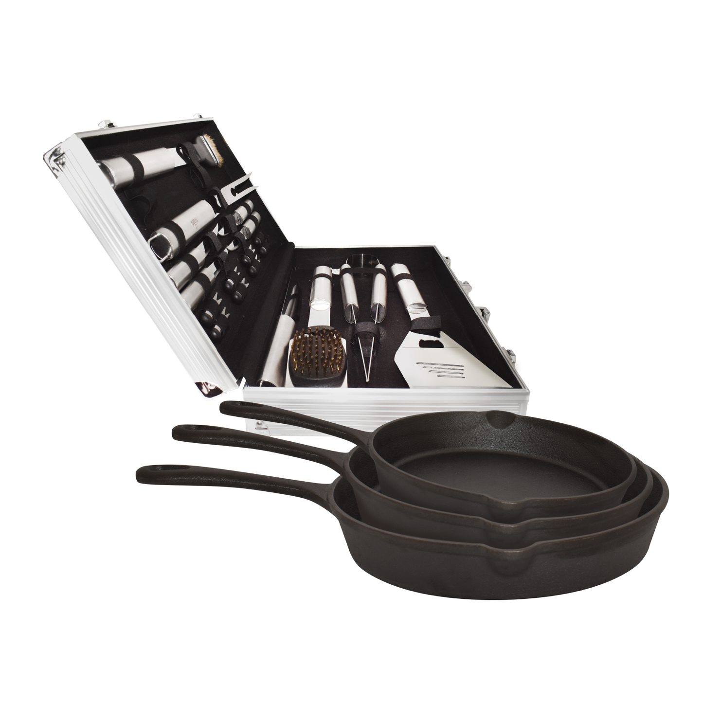 Combo Parrillero + Sartenes de Hierro Fundido NAESI