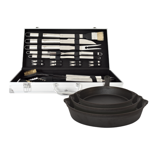 Combo Parrillero + Sartenes de Hierro Fundido NAESI