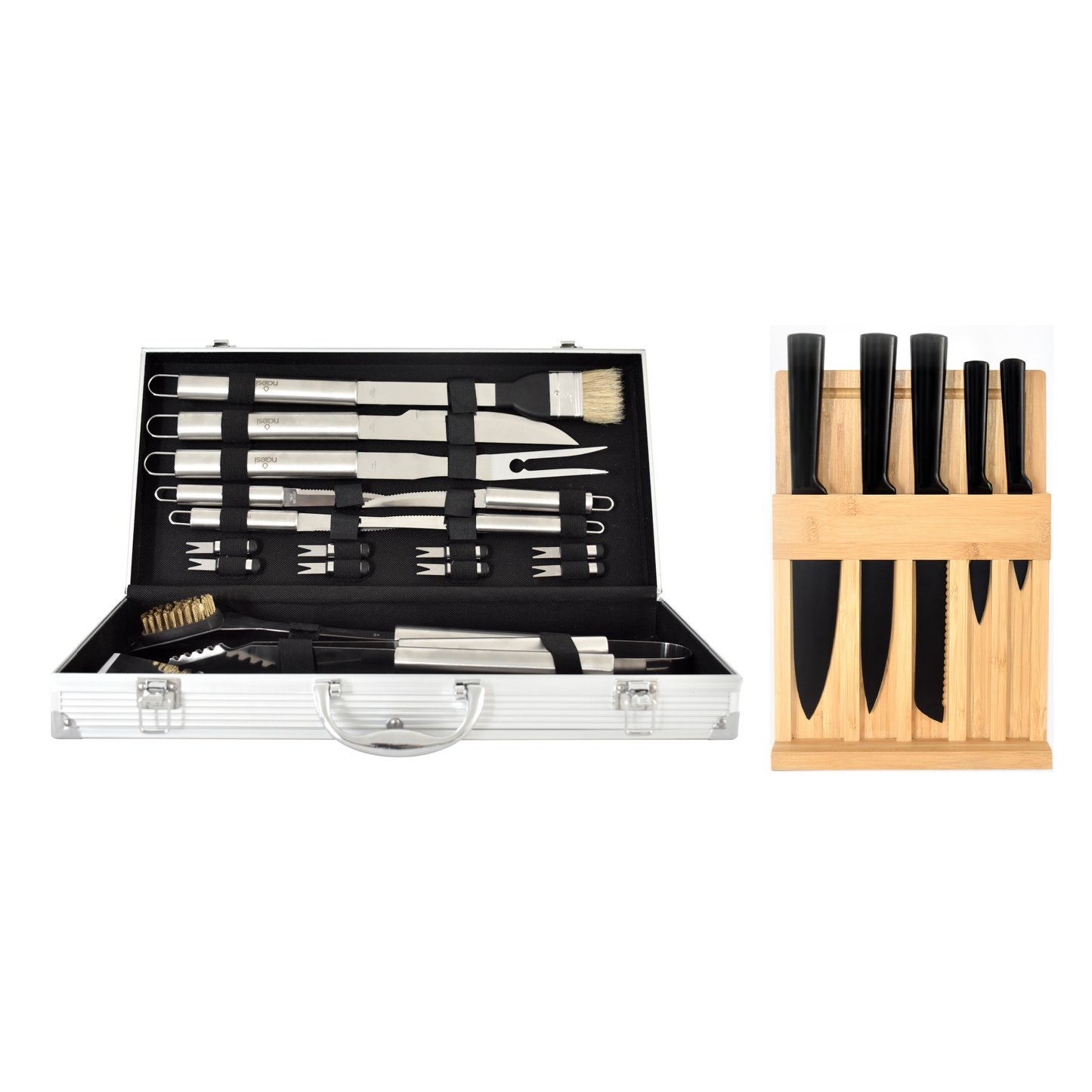 Combo Parrillero Pro + Juego de Cuchillos NAESI