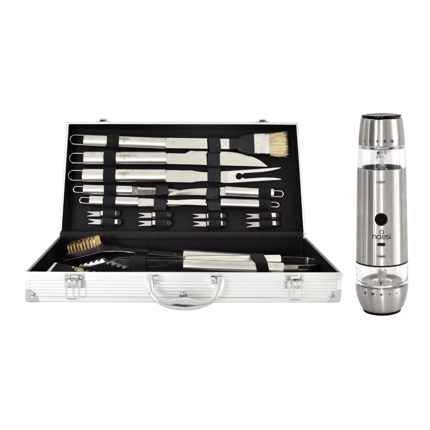 Combo Parrilla Pro + Salero Eléctrico 2 en 1