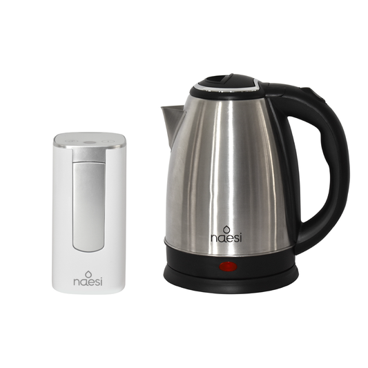 Tetera Eléctrica 1.8 Litros acero inoxidable + Dispensador De Agua Inteligente Naesi