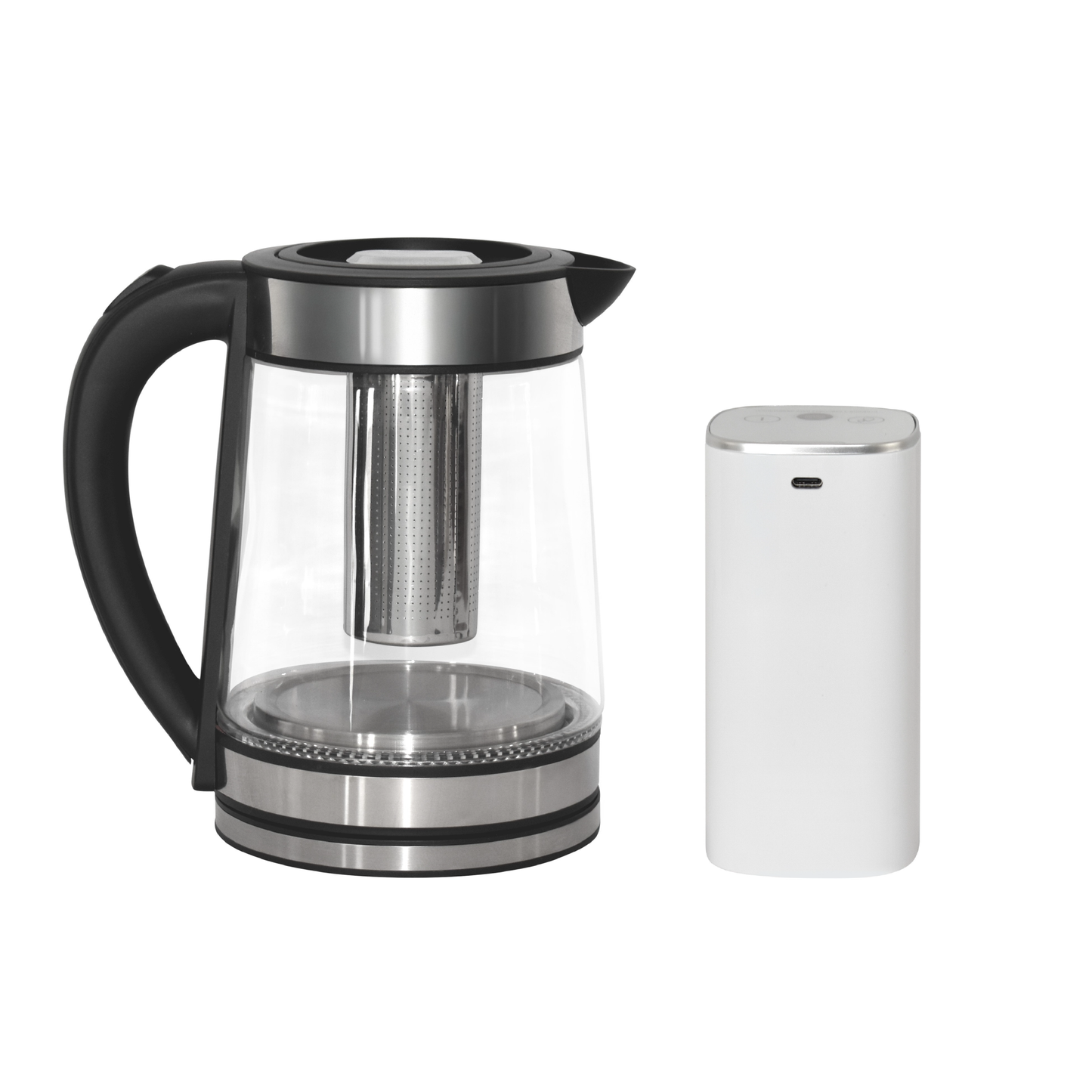 Tetera Eléctrica Con Infusor 1.7 Litros De Vidrio Templado Con Luz LED + Dispensador De Agua Inteligente Naesi