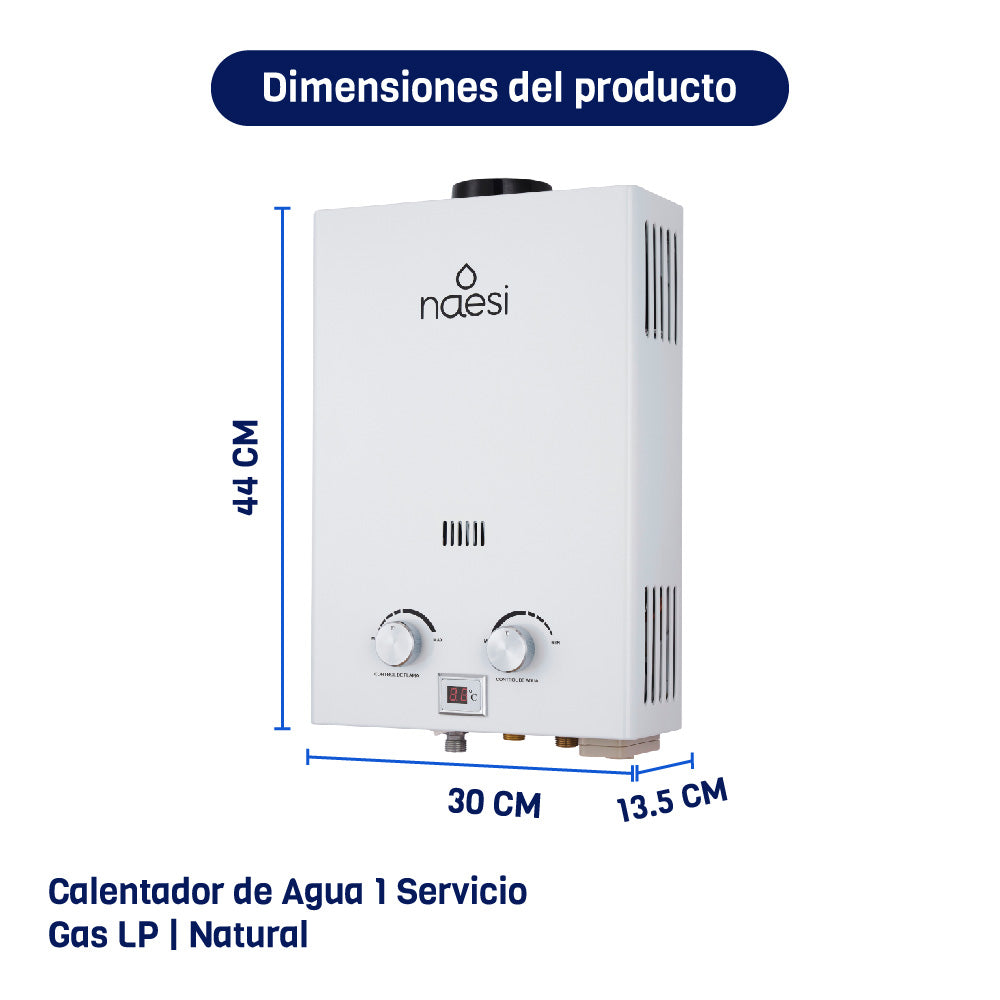 Calentador De Agua A Gas 1 Servicio 6 L
