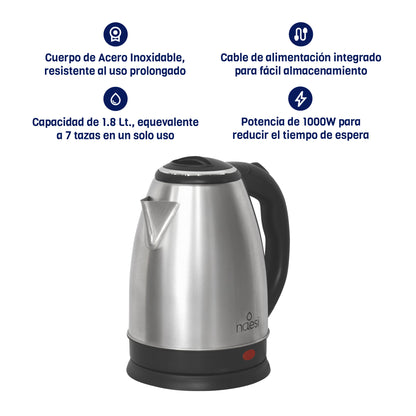 Tetera Eléctrica 1.8 L Acero Inoxidable