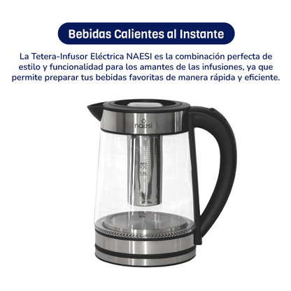 Tetera Eléctrica Con Infusor 1.7 L Vidrio
