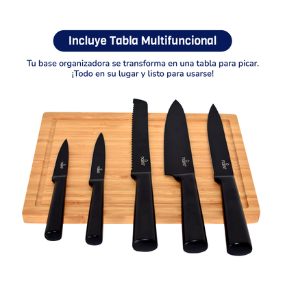 Combo Set de 3 Sartenes Hierro Forjado + Juego De Cuchillos 6 piezas Naesi