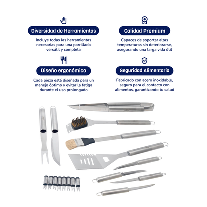 Combo Parrillero + Sartenes de Hierro Fundido NAESI