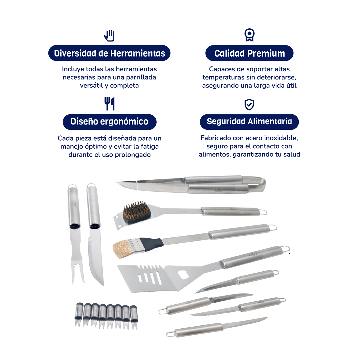 Combo Naesi – Sartenes de Hierro + Set Parrillero + Salero 2 en 1