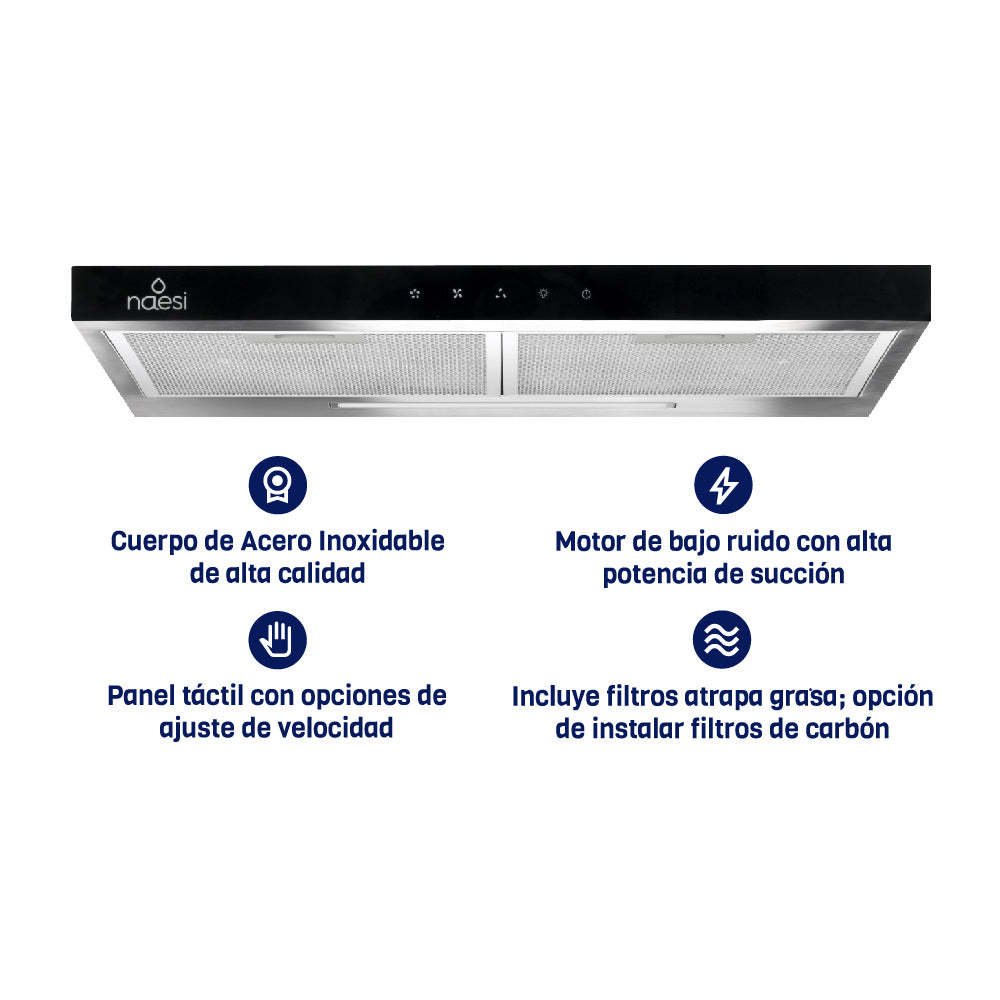 Campana De Cocina Extractora-Purificadora 60 cm Para Pared Naesi